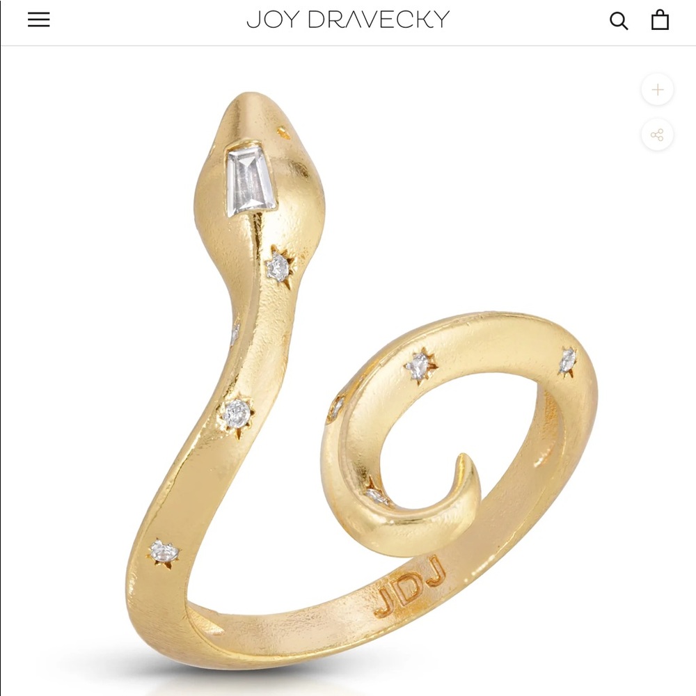 NWOT Joy Dravecky Guardian 14k Gold/CZ Ring